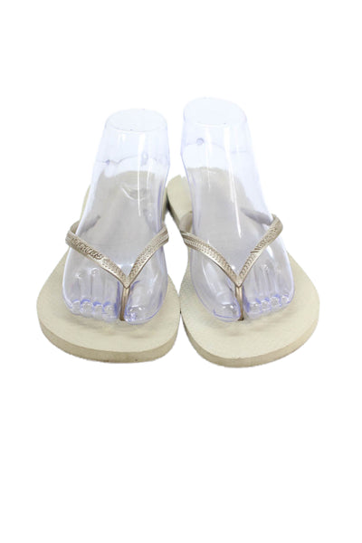 Havaianas Womens Metallic Classic Flip Flops Gold Size 11