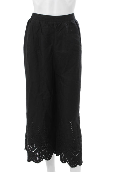 Anthropologie Women Cropped Black Lyocell Pants Size 14