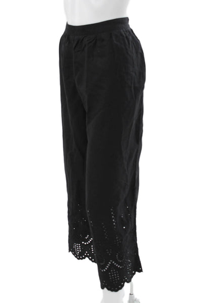 Anthropologie Women Cropped Black Lyocell Pants Size 14