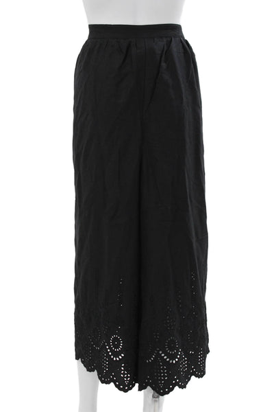 Anthropologie Women Cropped Black Lyocell Pants Size 14