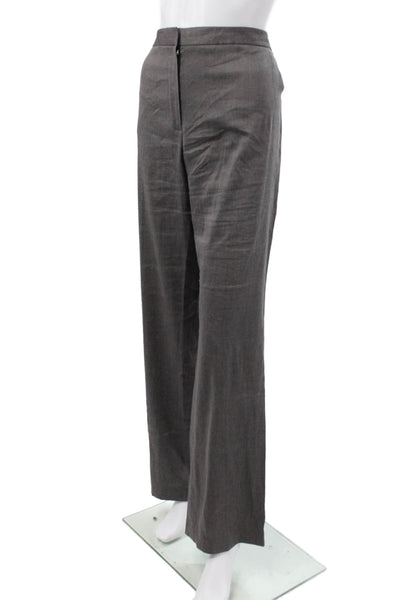 Elie Tahari Women Dress Pants Gray Linen Zip Size 16