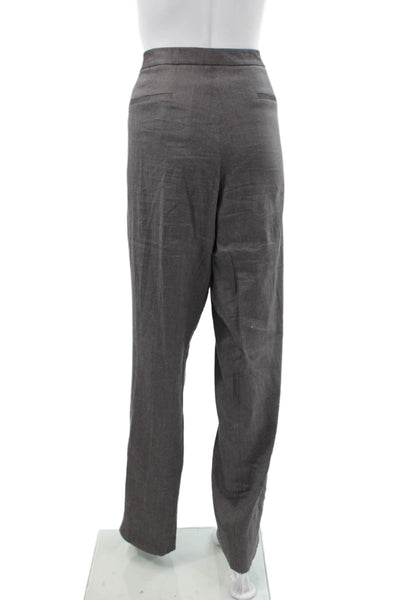 Elie Tahari Women Dress Pants Gray Linen Zip Size 16
