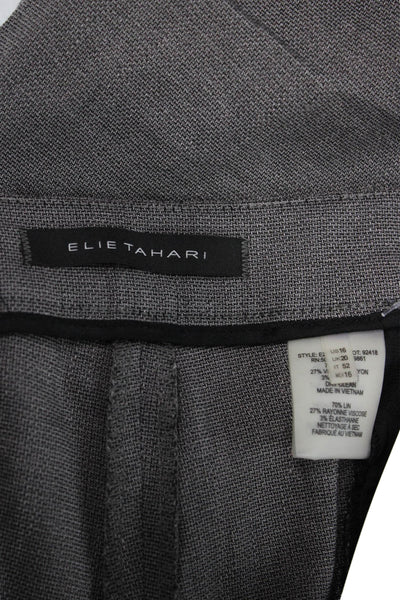 Elie Tahari Women Dress Pants Gray Linen Zip Size 16