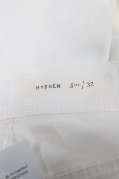 Pilcro Anthropologie Women White Cropped Jeans Cotton Blend Button Size 32