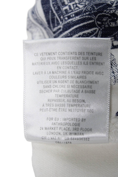 Pilcro Anthropologie Women White Cropped Jeans Cotton Blend Button Size 32
