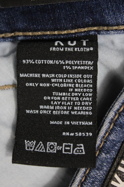 KUT from the Kloth Women Ankle Mid-Rise Blue Cotton Blend Jeans Size 16