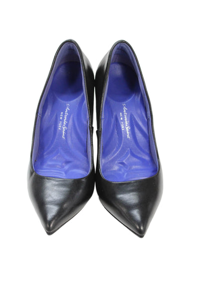 Antonia Saint Womens Leather Pointed Toe Slide On Pumps Black Size 7.5 B