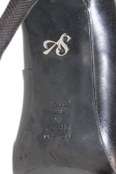 Antonia Saint Womens Leather Pointed Toe Slide On Pumps Black Size 7.5 B