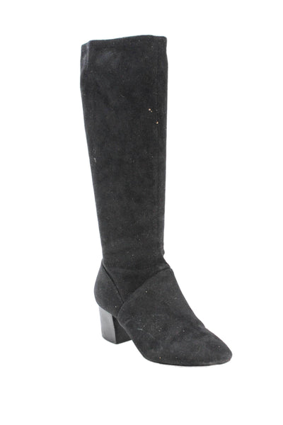 Boden Womens Suede Pull On Knee High Boots Black Size 38 8