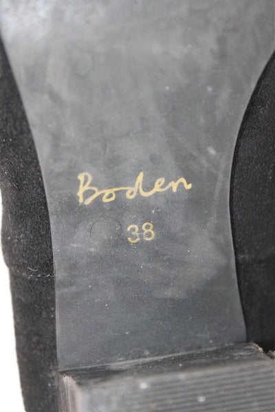 Boden Womens Suede Pull On Knee High Boots Black Size 38 8