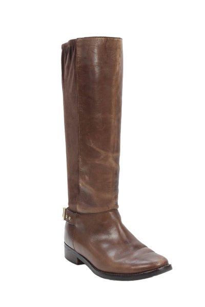 Cole Haan Womens Leather Gold Tone Knee High Boots Brown Size 7.5 B