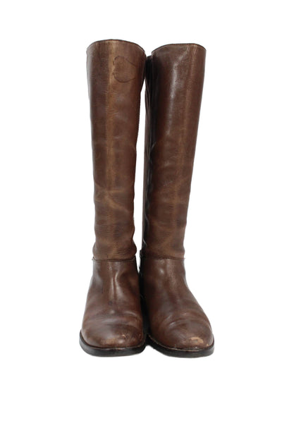 Cole Haan Womens Leather Gold Tone Knee High Boots Brown Size 7.5 B