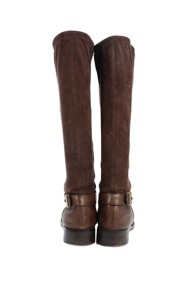 Cole Haan Womens Leather Gold Tone Knee High Boots Brown Size 7.5 B