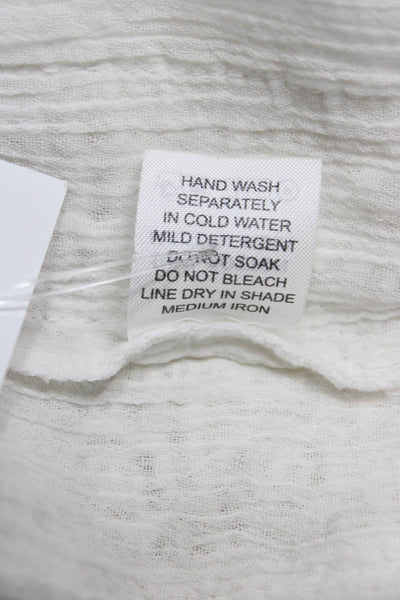 Melissa Odabash Womens White Cotton V Neck Short Sleeve Dress Cover Up Size M