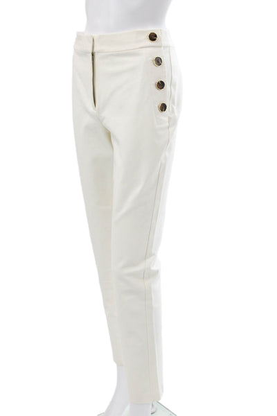 Derek Lam 10 Crosby Women Cropped Cotton White Pants Size 8