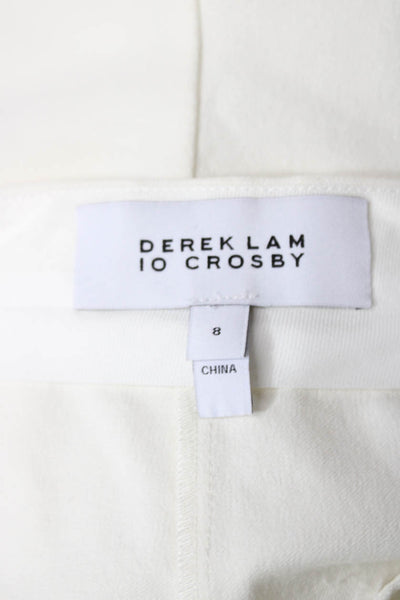 Derek Lam 10 Crosby Women Cropped Cotton White Pants Size 8