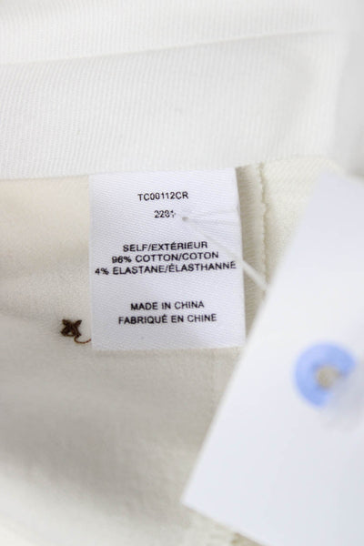 Derek Lam 10 Crosby Women Cropped Cotton White Pants Size 8