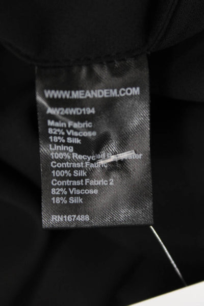 Me + Em Women Shift Dress Black Collared Long Sleeve Knee Length Size 10