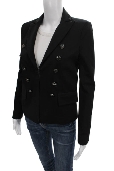 Central Park West Women Black Basic Jacket Button Long Sleeve Size XS