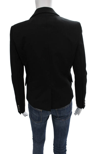 Central Park West Women Black Basic Jacket Button Long Sleeve Size XS
