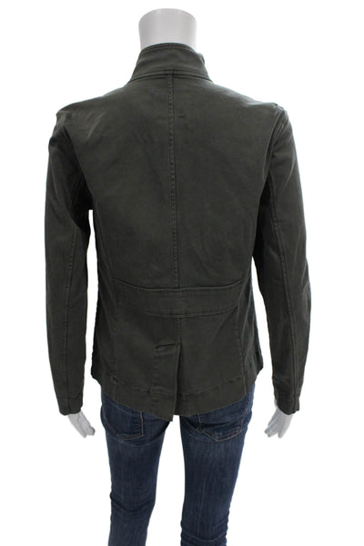 Rails Womens Military Jacket Green Cotton Button Long Sleeve Size XS