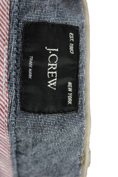 J Crew Mens Chino Pants Beige Button 97% Cotton Size 32