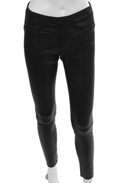 Helmut Lang Womens Ankle Leather Leggings Black Size 0