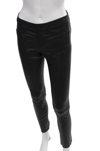 Helmut Lang Womens Ankle Leather Leggings Black Size 0