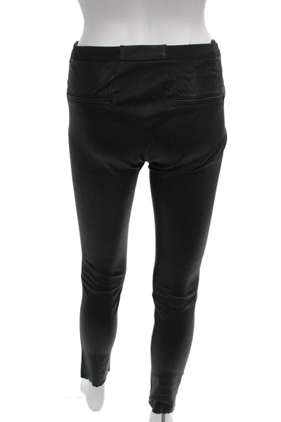 Helmut Lang Womens Ankle Leather Leggings Black Size 0