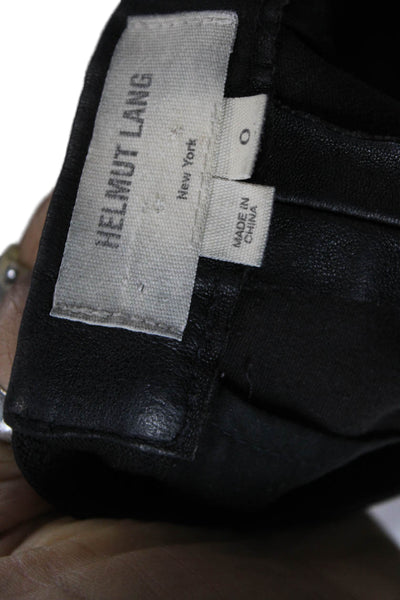 Helmut Lang Womens Ankle Leather Leggings Black Size 0