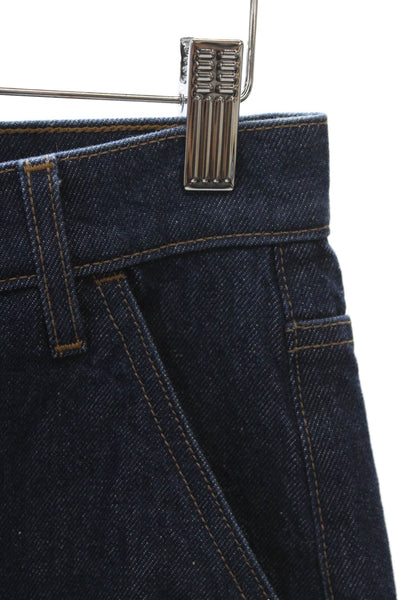 Mother Women Straight Jeans Blue 100% Cotton Mid Rise Button Size 23