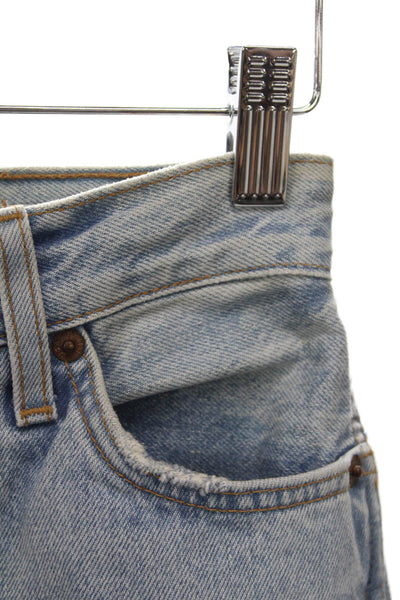 Re/Done Women Straight Jeans Blue 100% Cotton Mid Rise Button Inseam 29 Size 24