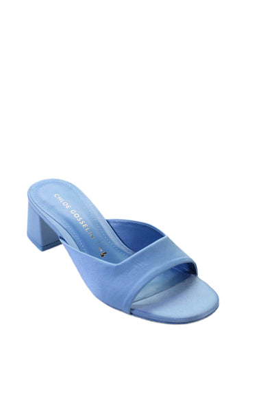 Chloe Gosselin Womens Open Toe Chunky Heel Heels Blue Size 7