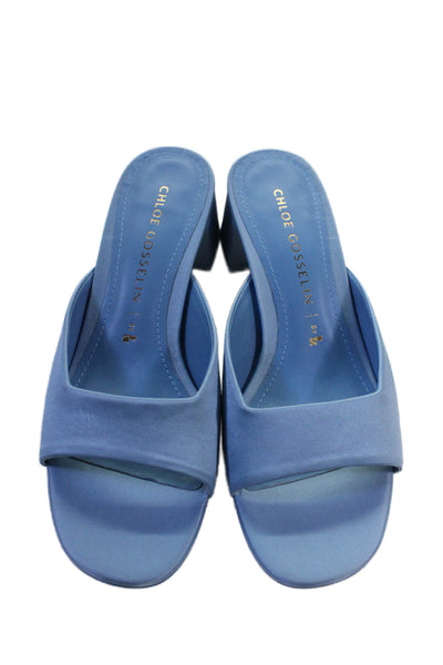 Chloe Gosselin Womens Open Toe Chunky Heel Heels Blue Size 7