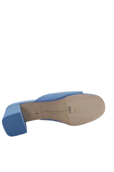 Chloe Gosselin Womens Open Toe Chunky Heel Heels Blue Size 7