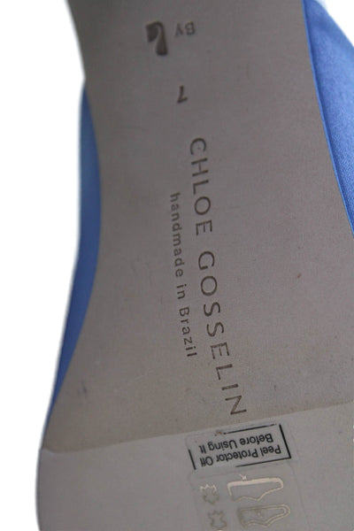 Chloe Gosselin Womens Open Toe Chunky Heel Heels Blue Size 7