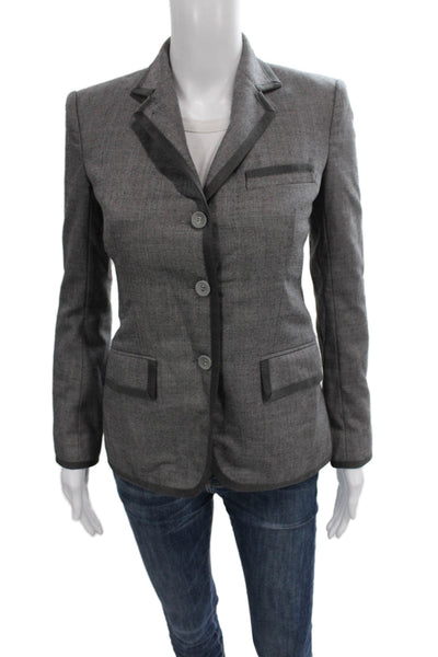 Thom Browne Womens Gray Cotton Button Blazer Size XS