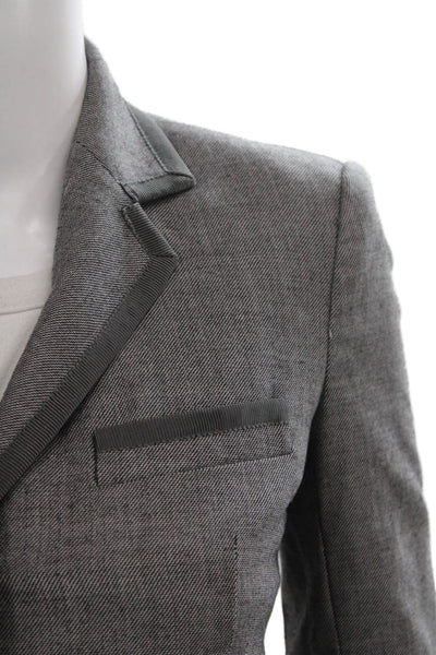 Thom Browne Womens Gray Cotton Button Blazer Size XS