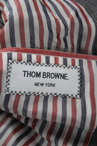 Thom Browne Womens Gray Cotton Button Blazer Size XS