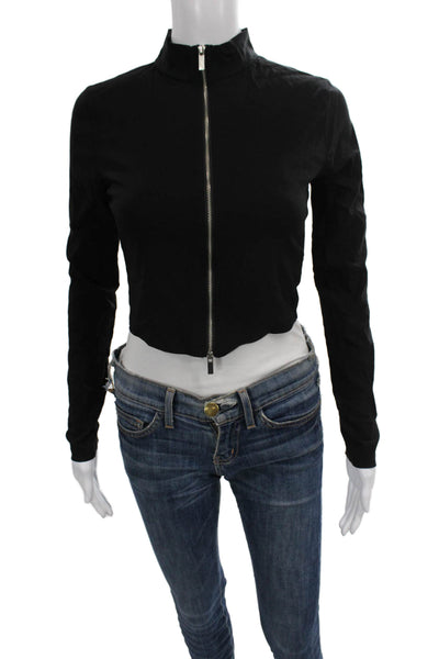 MNG Women Basic Jacket Black 65% Viscosa Long Sleeve Zip Fall Size S
