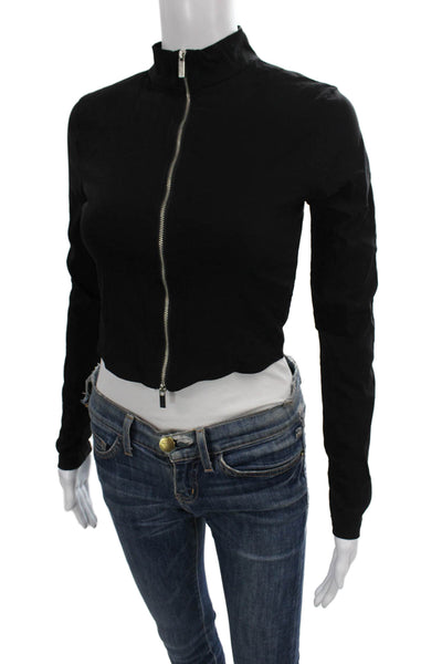 MNG Women Basic Jacket Black 65% Viscosa Long Sleeve Zip Fall Size S