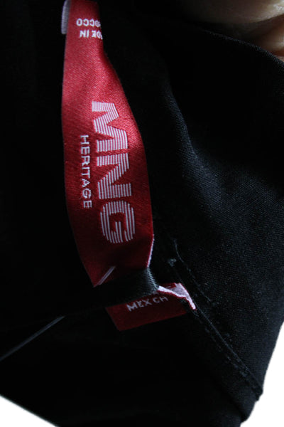 MNG Women Basic Jacket Black 65% Viscosa Long Sleeve Zip Fall Size S