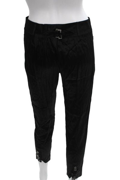 Sophia Kokosalaki Womens Cropped Black Viscose Pants Zip Size 40