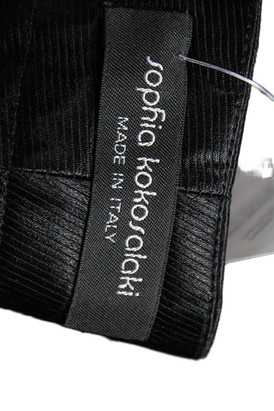 Sophia Kokosalaki Womens Cropped Black Viscose Pants Zip Size 40
