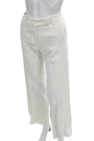 Altuzarra Women Dress Pants White Viscose Button Size 34