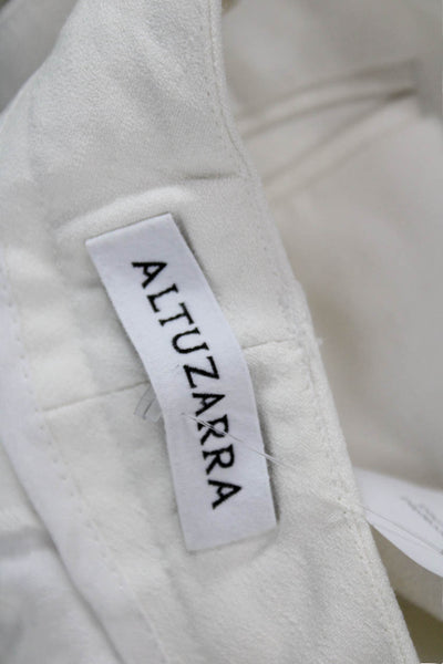 Altuzarra Women Dress Pants White Viscose Button Size 34