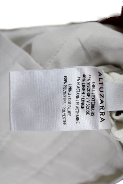 Altuzarra Women Dress Pants White Viscose Button Size 34