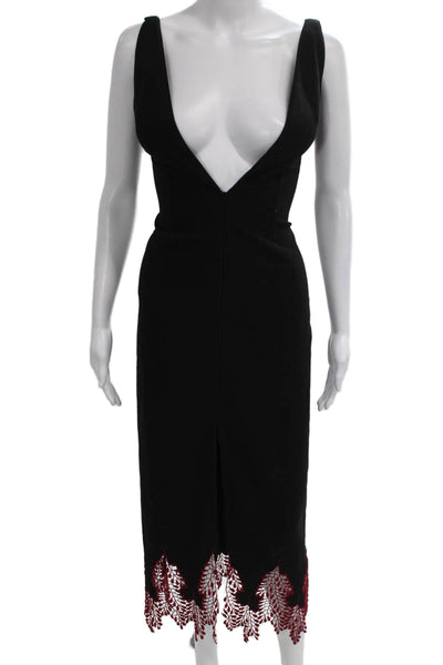 Thakoon Women Black Sheath Dress V-Neck Sleeveless Zip Polyester Blend Size XS