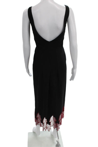 Thakoon Women Black Sheath Dress V-Neck Sleeveless Zip Polyester Blend Size XS