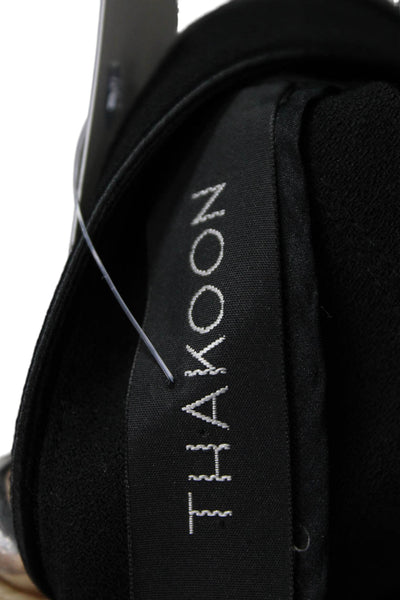 Thakoon Women Black Sheath Dress V-Neck Sleeveless Zip Polyester Blend Size XS